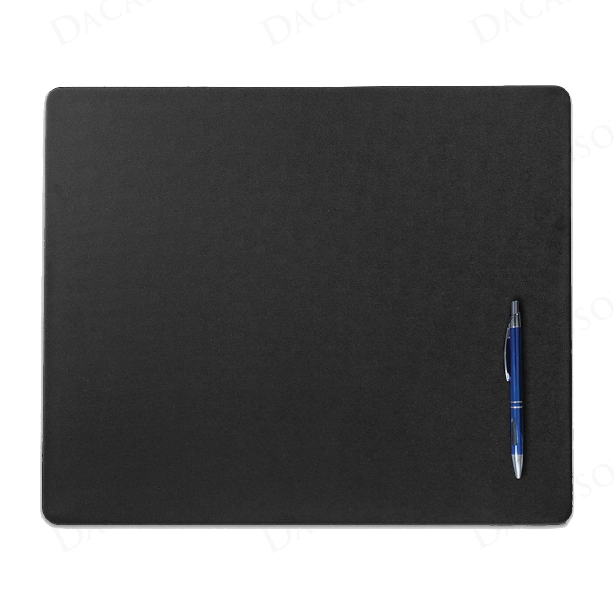 DACASSO Leatherette Conference Table Pad - Luxury Leather Desk Blotter for Writing - Padded Executive Desk Surface Protector - (Black, 17” x 14”)