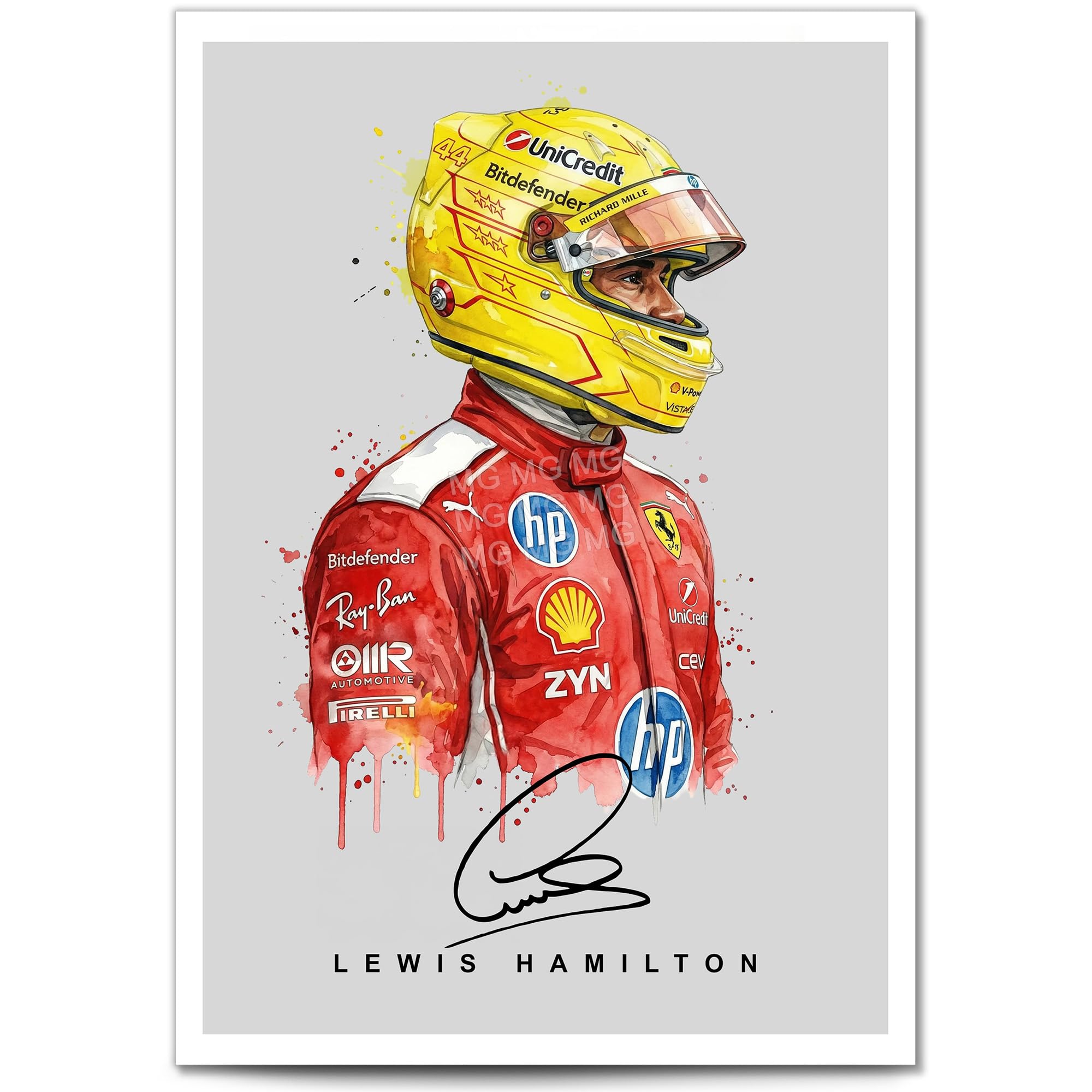 Lewis Hamilton 2026 Signed Helmet Photo Poster Print Autograph Framed Memorabilia Ferrari F1 Gift (Lewis Hamilton 2026, A4 Print (Unframed))