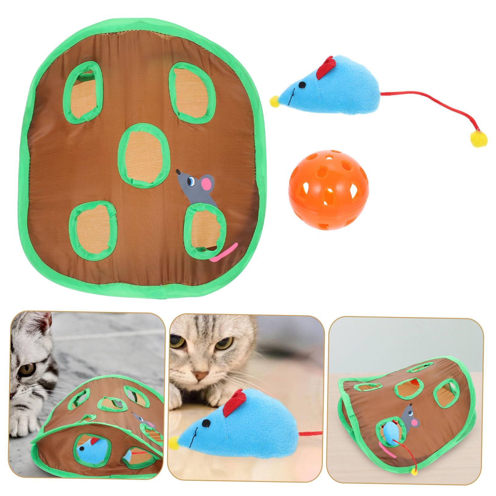 DOITOOL 5ensembles Tunnel De Jeu Interactif pour Chat avec Design Souris Jouet Exploration pour Chaton Et Chat pour Divertissement