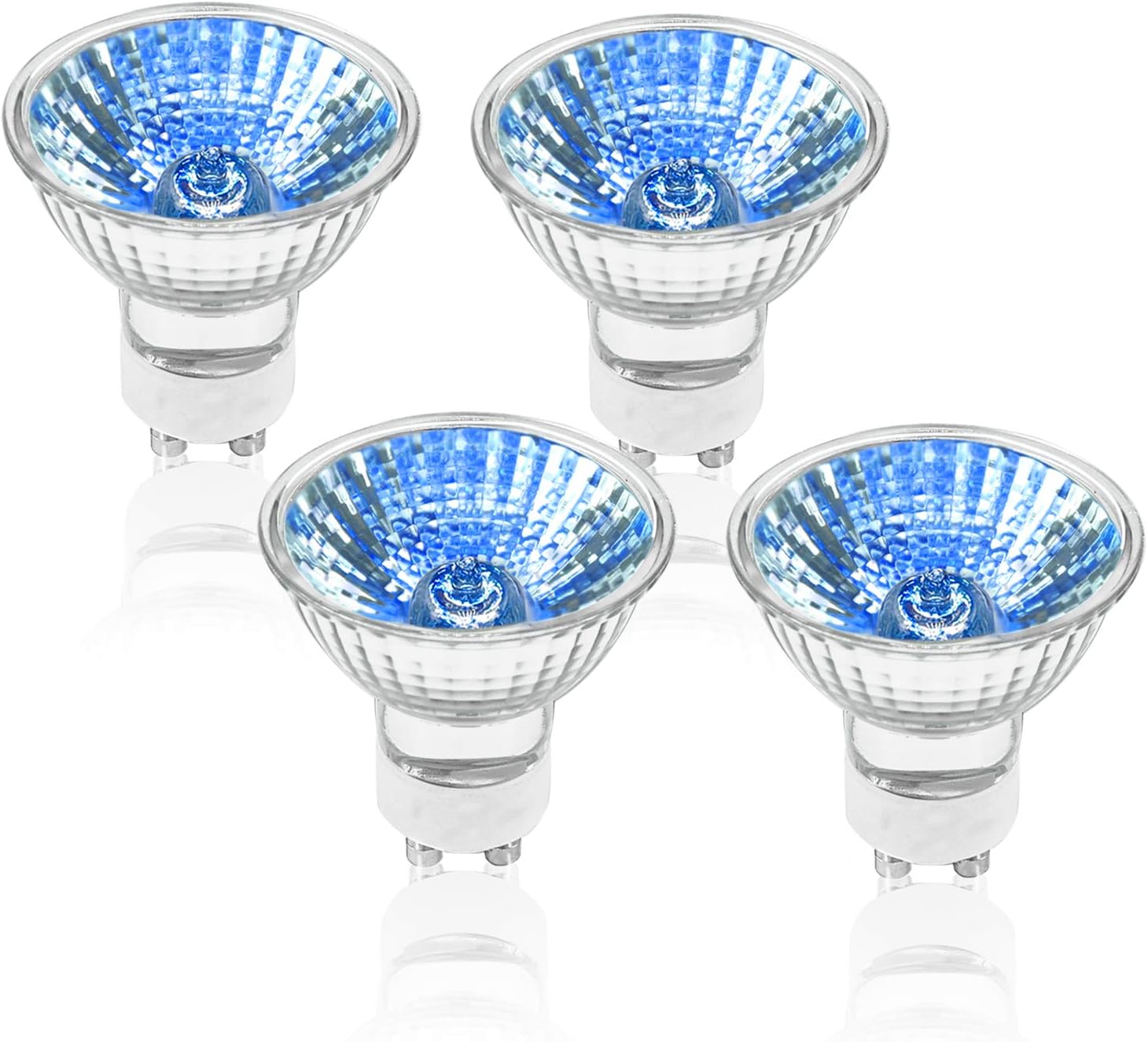 eTopLighting 4 Pack 50W 120V GU10 5400K Halogen Compact Size Blue Light Bulb Bright Output Soft Blue, APL2230
