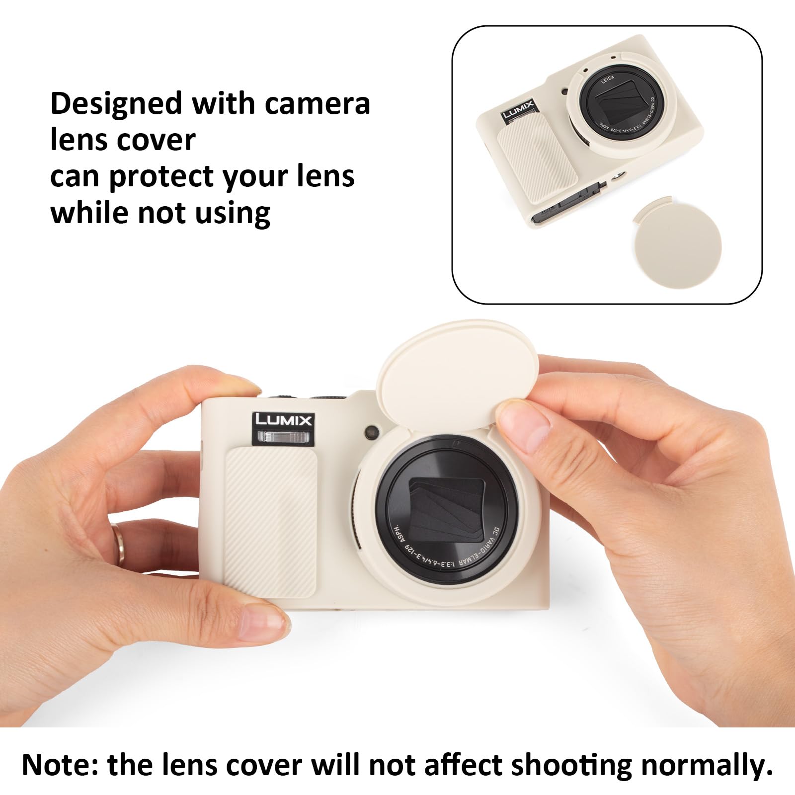 MUZIRI KINOKOO Silikonowe etui kompatybilne z aparatem cyfrowym Panasonic Lumix DC-ZS99 - miękka guma DC-ZS99 pokrowiec ochronny ze zdejmowaną osłoną obiektywu - antypoślizgowe i odporne na