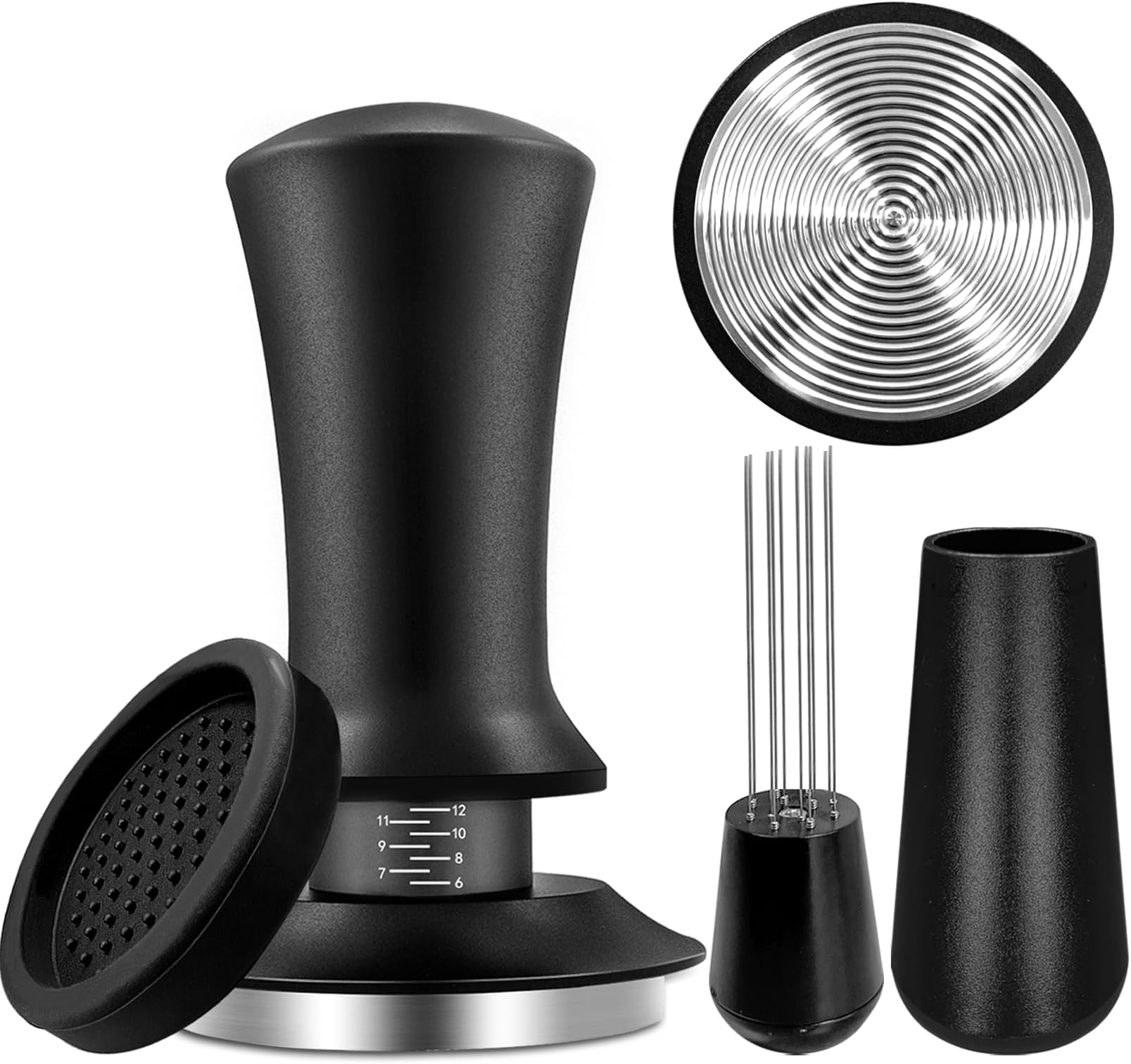 Espresso Hand Tamper 51mm, Coffee Tamper with WDT Tool Calibrated Spring Load...