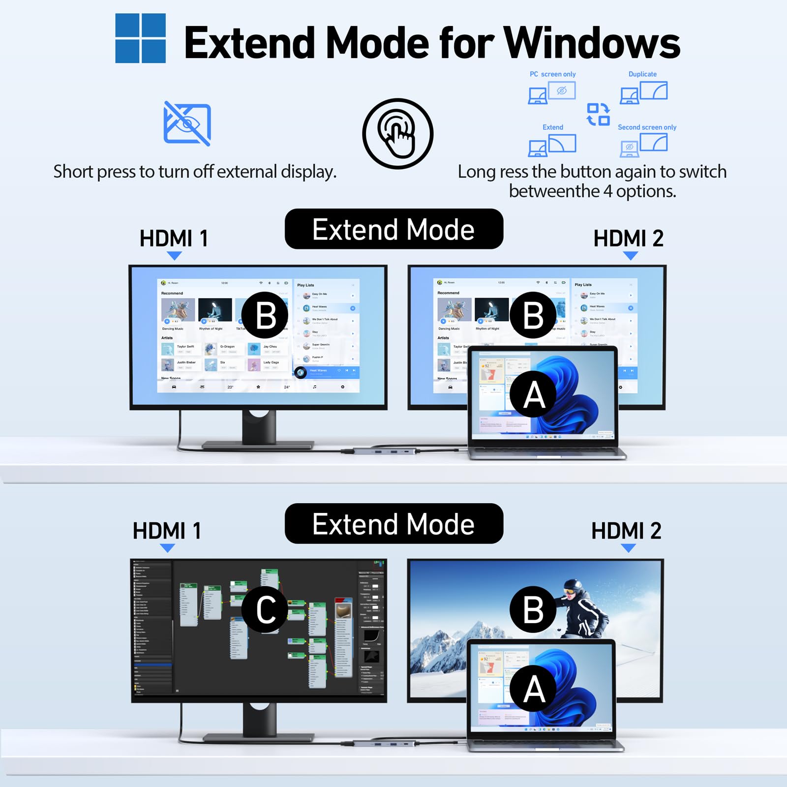 USB C Adapter HDMI Hub for MacBook Pro/Air M1 M2 M3 2024 2023 13" 15" 16",Mac USB Adapter 7-in-2, MacBook Accessories with HDMI,Thunderbolt 3, USB C and 3 A 3.0 Data Ports, 3.5mm Audio: USB C Hub 2 HDMI
