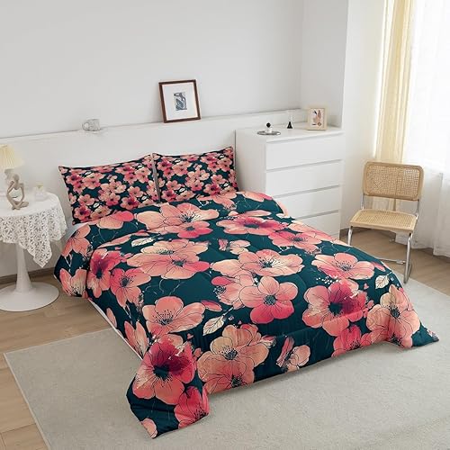 Miniatura 10 de Erosebridal Juego de edredón de Feliz Navidad, juego de edredón de Papá Noel para dormitorio de niños y niñas, edredón acolchado de ciervos y alces