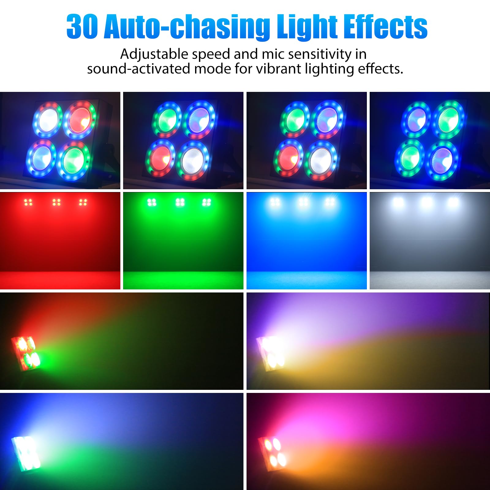 80 W RGBW LED Par Scheinwerfer, 66CH DMX Bühnenlicht Wall Wash Licht mit Auto/Sprachsteuerung Discolicht für party DJ Bar KTV Geburtstage Clubs Ausstellungen Fotografie