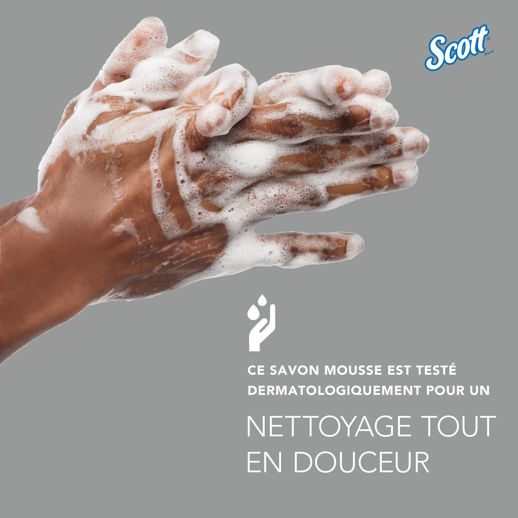 Scott Control savon mousse pour les mains pour un usage fréquent 6342 - Savon mousse non parfumé pour les mains - 6 recharges x 1 litre de Savon mousse transparent pour les mains (6 litres au total)