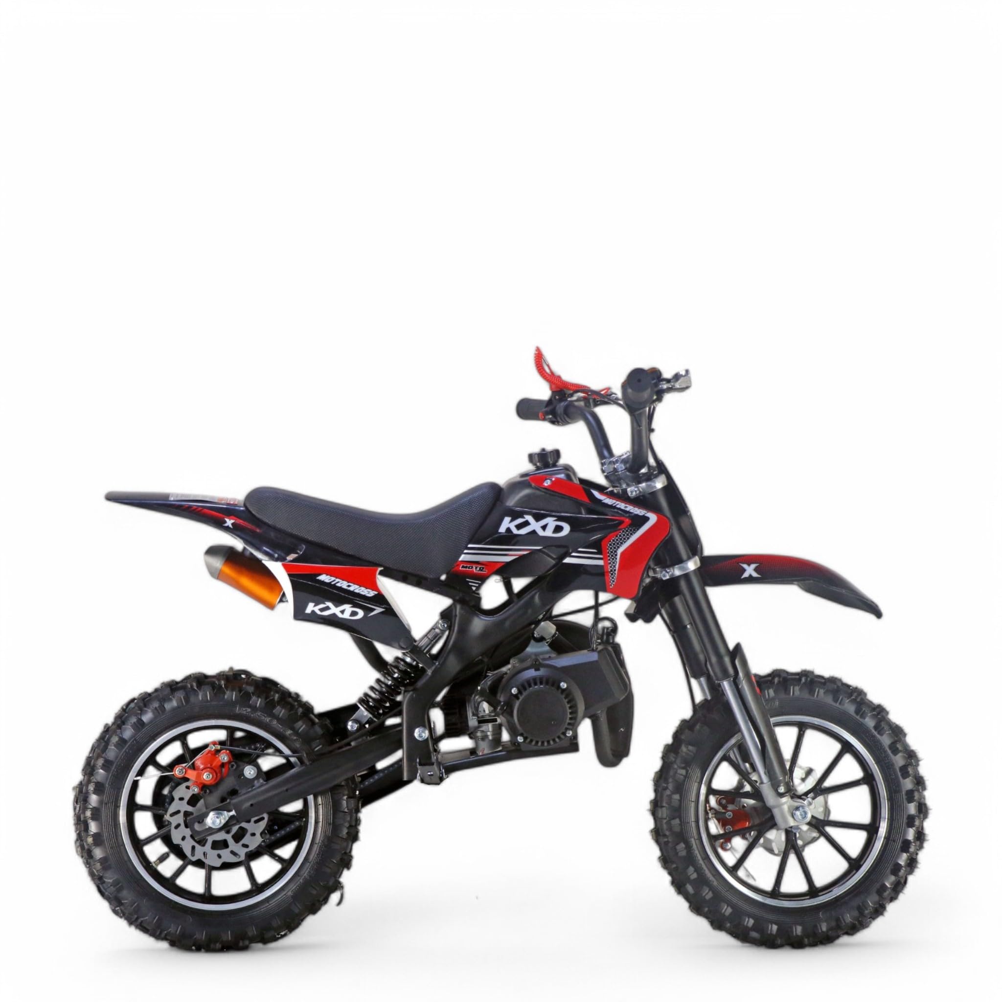 KXD 701/706/708 Blitzer 49cc Enfant 2 Temps 45km/h Dirt Bike Dirtbike CrossBike Pocket Pitbike Pocket Kids Dirt Cross Motor Moto Vélo Véhicule Enfant (Blackout Orange, KXD 701 49ccm 2Temps)