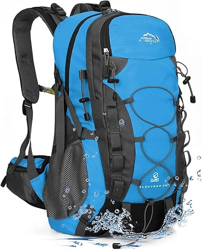 INOXTO Mochila de senderismo ligera 35L40L Mochila de senderismo con cubierta impermeable para viajes Camping al aire libre Hombres y mujeres