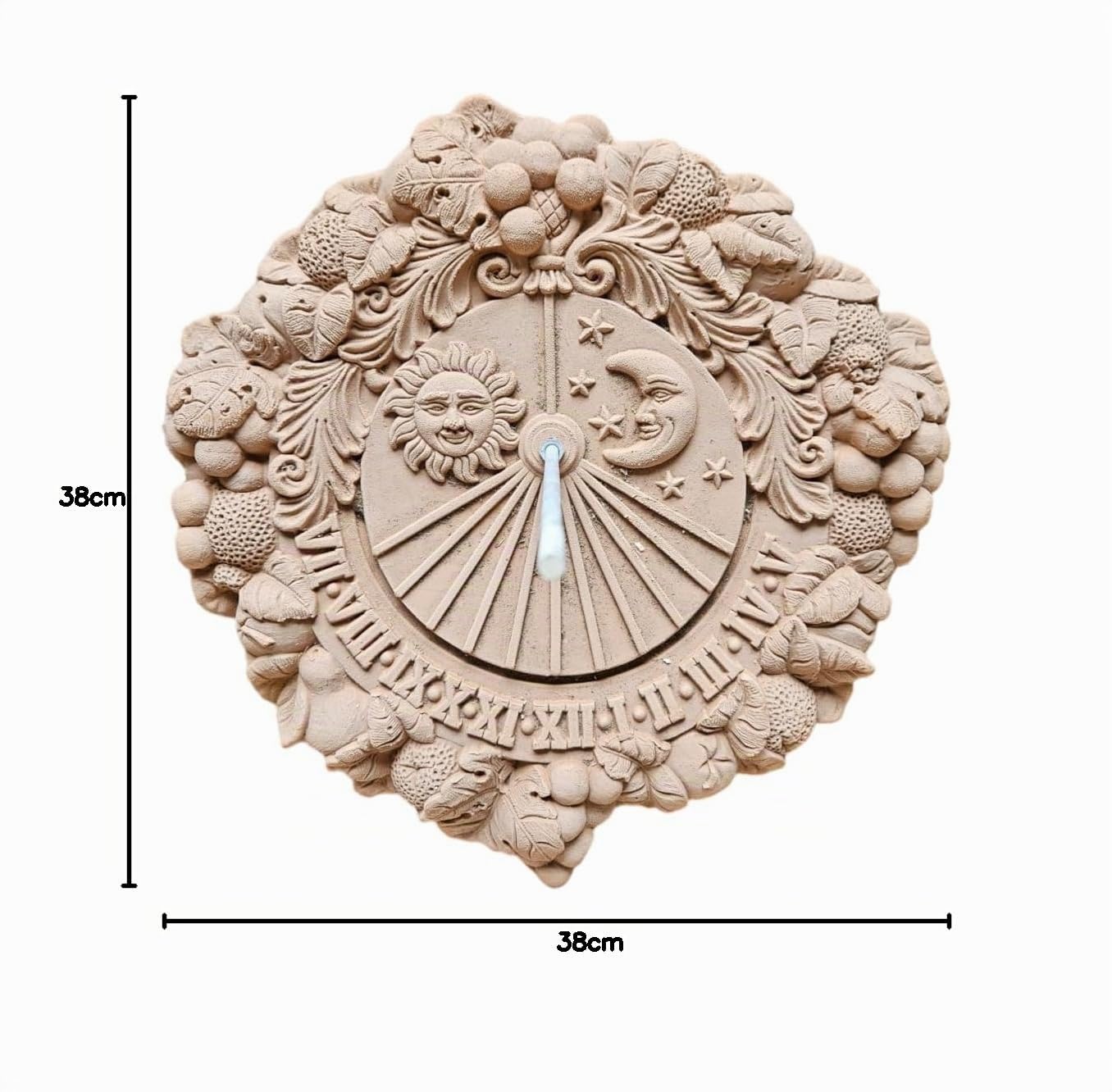 teramico Cadran Solaire Meridiana décoratif en Terre Cuite 35 cm Italienne au Gel et résistant aux intempéries Produit de qualité blumenkübelxxl