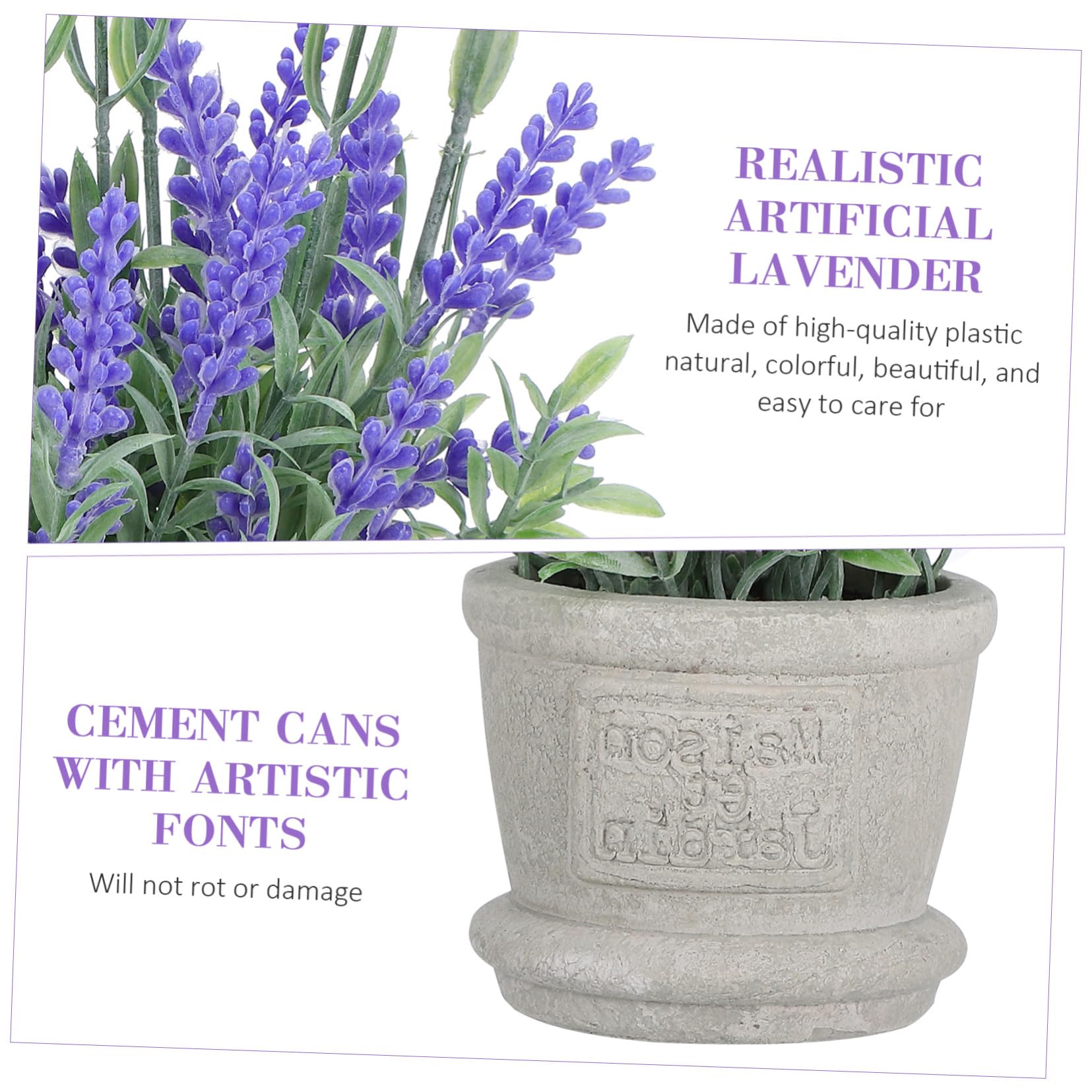 Hollyone Lavanda artificiale in vaso, finto lavanda, fiori artificiali, lavanda finte, piante in vaso con eucalipto, moderna fattoria viola lavanda, fiore per tavolo, bagno, camera da letto, cucina