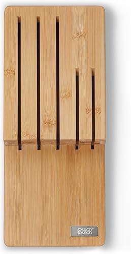 Miniatura 6 de Joseph Joseph Elevate Steel Knives Bamboo Store Juego de cuchillos de 5 piezas con bandeja de almacenamiento de bambú en el cajón