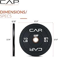 Vista 45 de CAP Barbell - Disco olímpico de goma para barra de pesas, para múltiples opciones