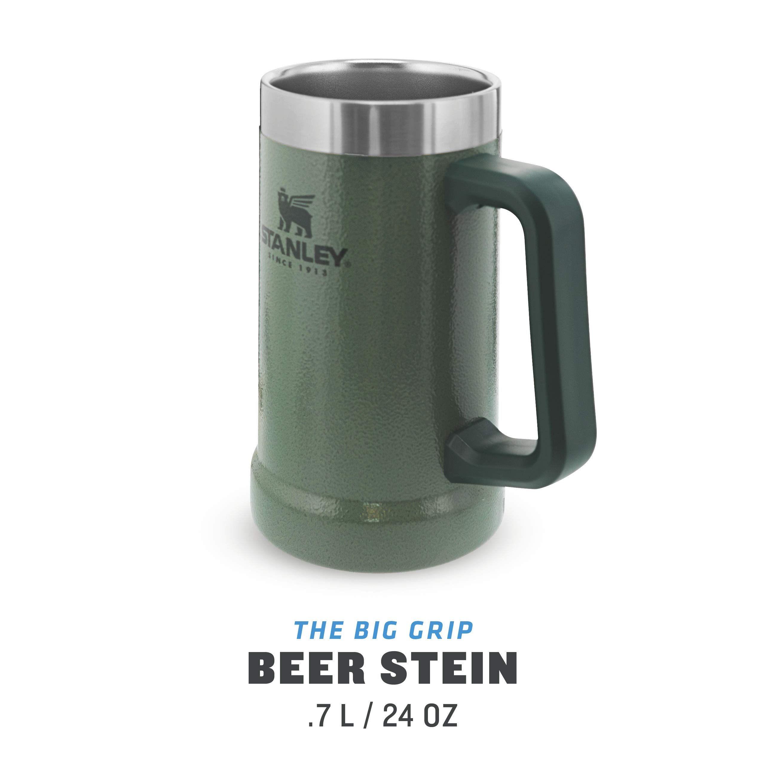 Stanley Adventure Vacuum Stein 709 ml / 24oz Hammertone Green – Beer Stein hält Bier 7 Stunden kalt & Adventure Stacking Beer Pint 473 ml / 16OZ Hammertone Green - Edelstahlbecher hält 4 Stunden kalt