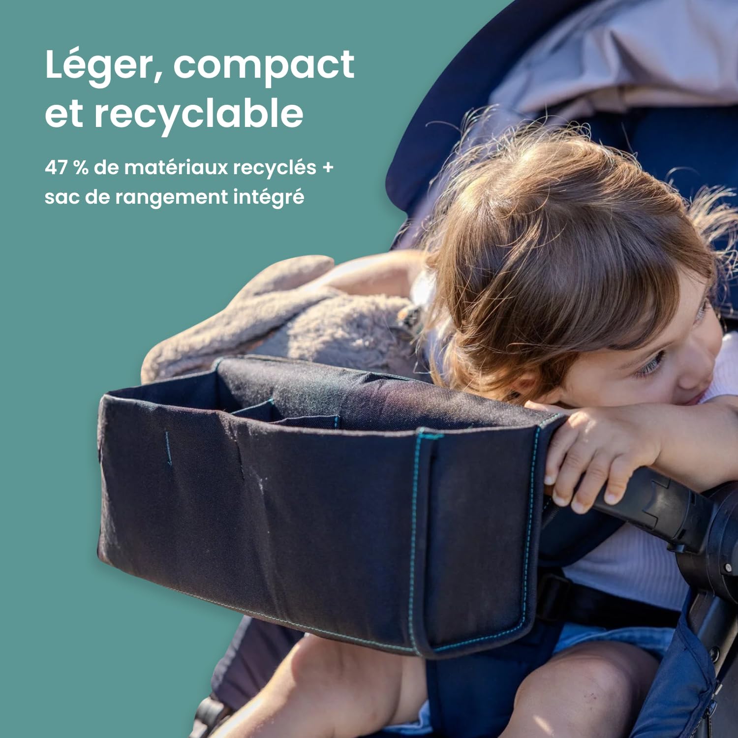 Habillage Pluie 3-en-1 Universel pour Poussette | Compatible poussettes, nacelles et sièges auto, Protection UPF 50+, Moustiquaire intégrée, 47% de matériaux recyclés