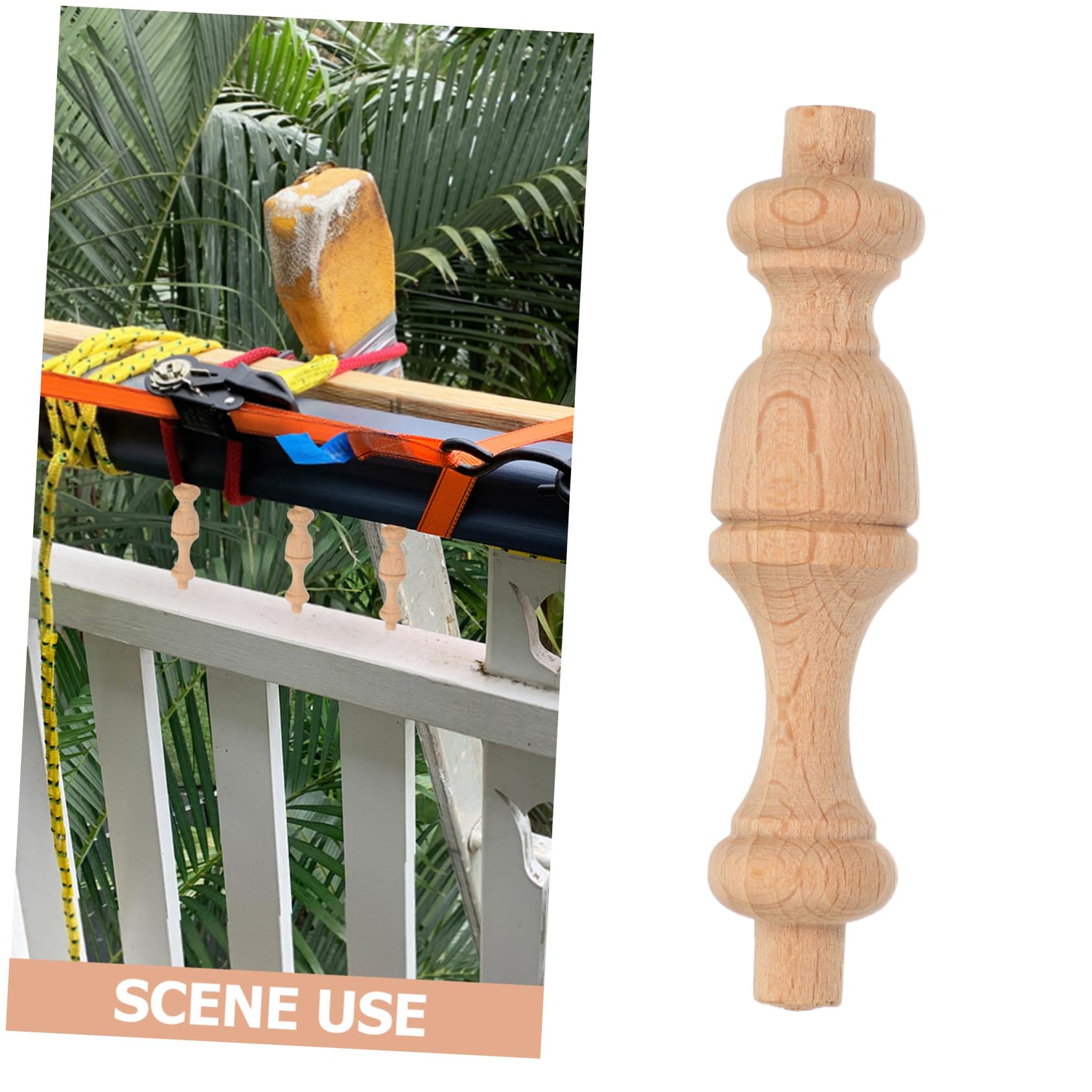 OUNONA 12 Stück Kleiner Römische Holzsäulen zur Dekoration von Möbeln und Treppen Elegante Selbstgemacht Holzpfosten mit Glatten Oberflächen in Khaki Einfache Montage für Innen