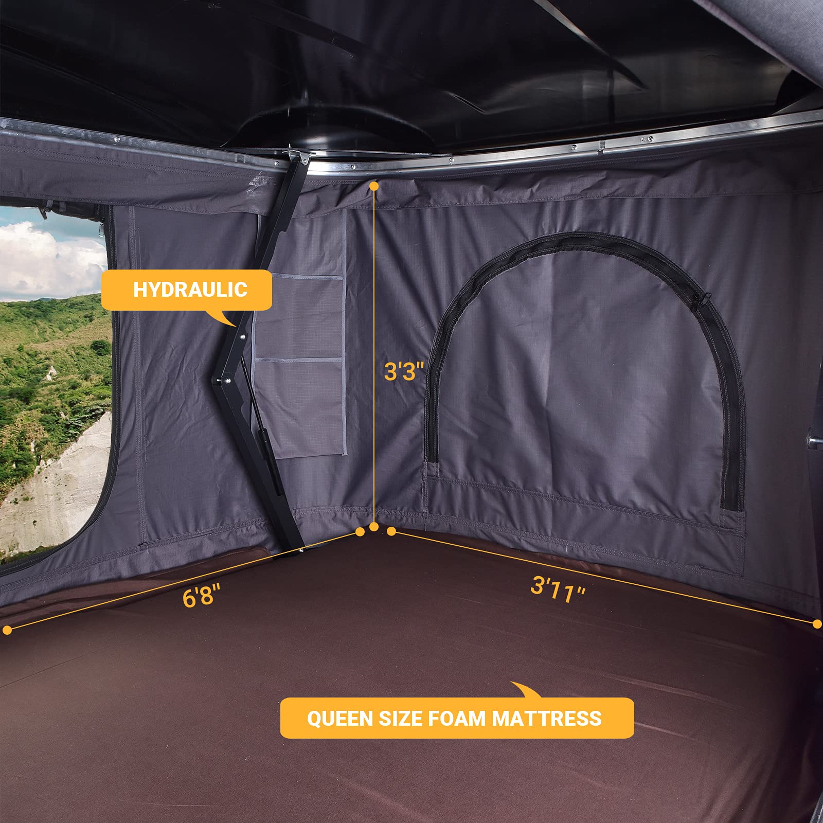 Buy KingCamp Rooftop Tent Hard Shell Tent for SUV Travel Popup