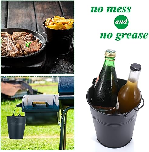 Miniatura 5 de Paquete de 30 forros de cubo de grasa por goteo con 1 cubo de parrilla para cubeta de goteo de grasa, piezas de repuesto desechables de papel de