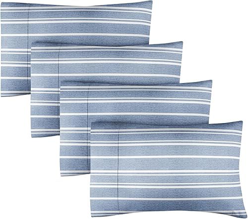 CGK Unlimited Juego de 4 fundas de almohada tamaño King, fundas de almohada de microfibra suaves y de alta calidad, almohadas de 20 x 40, 20 x 36 y