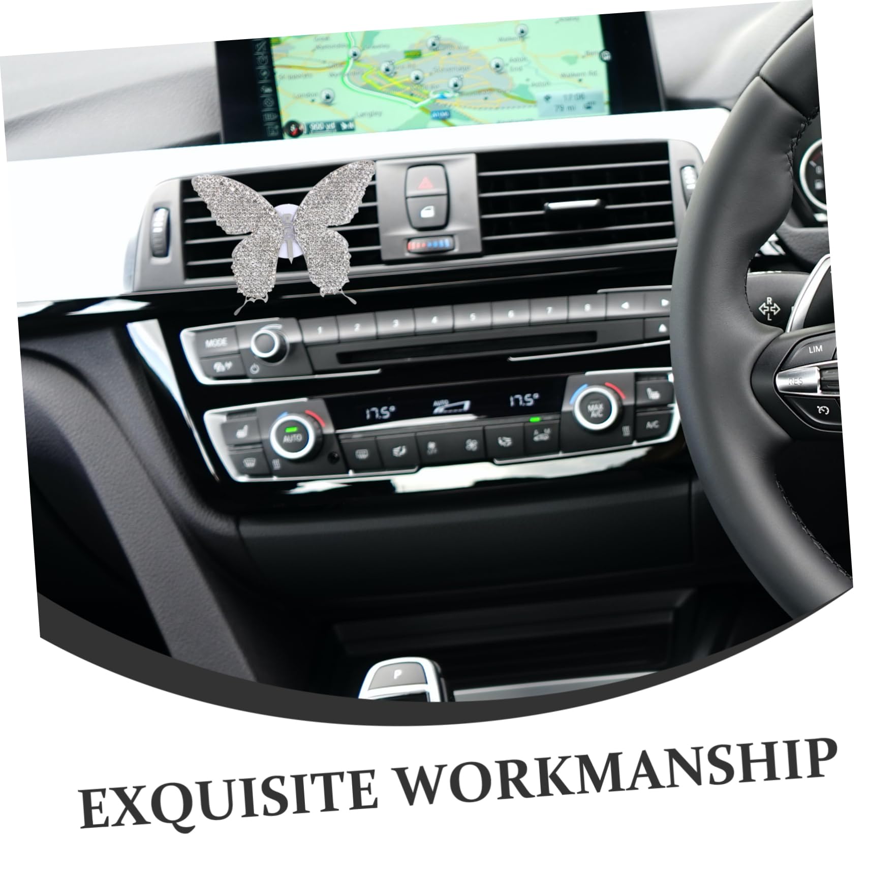 ULTECHNOVO 4pezzi Clip Decorativa Per Auto Con Strass Diffusore Aromatico Elegante Per Bocchetta Aria Accessorio Di Per Interni Auto Facile Installazione e Profumo Duraturo