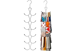 Scarf Hanger 12 Storages - Closet Organizer for Belts, Scarves, Purses, Baseball Caps & More