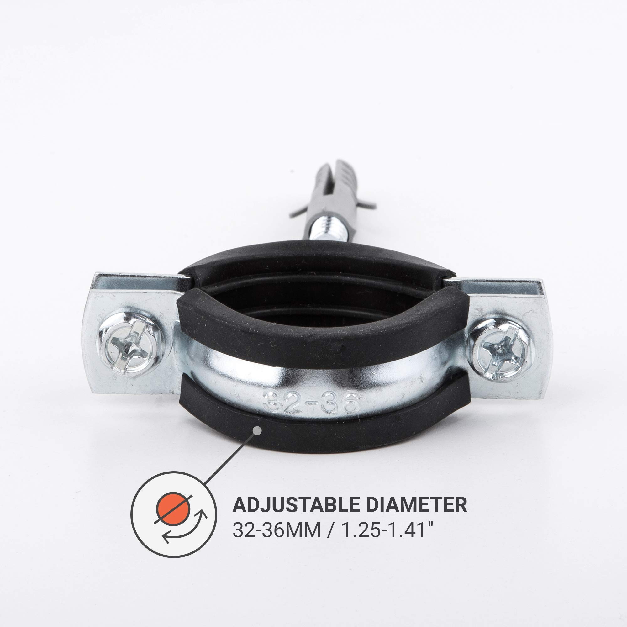 Morsetti Per Tubi Ø 60-64mm - Confezione 2 Pezzi, Con Viti E Tasselli - Foto 7