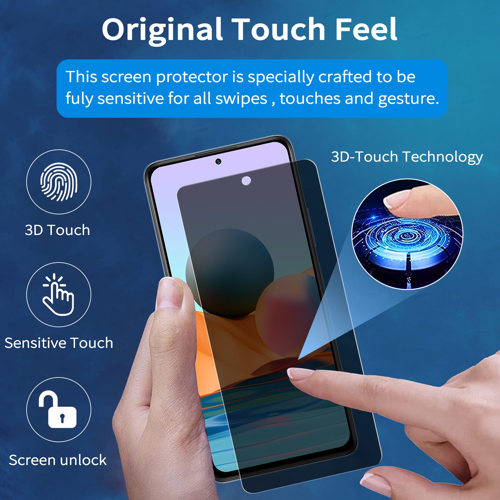 Vauki 2 Pezzi Pellicola Privacy Vetro Temperato Per Xiaomi Redmi Note 9 4G - Anti-Spia, Durezza 9H, Antigraffio E Anti-impronte - 5