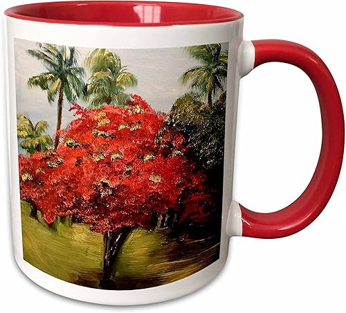 3dRose Taza de café, tamaño 11 oz - Foto de un árbol extravagante con palmeras en Puerto Rico A. Torres Art Puerto Rico - divertido regalo de taza
