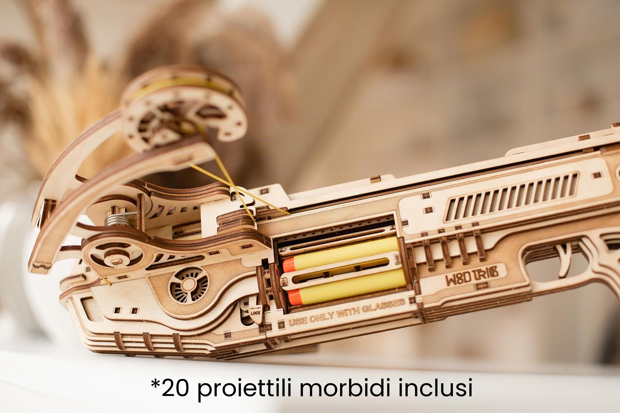 Wood Trick Bullet Boltcaster Balestra Puzzle in legno 3D per adulti da costruire - Spara fino a 9,8 m - Modelli in legno ingegneria progetti fai da te puzzle meccanici 3D kit modello per adulti