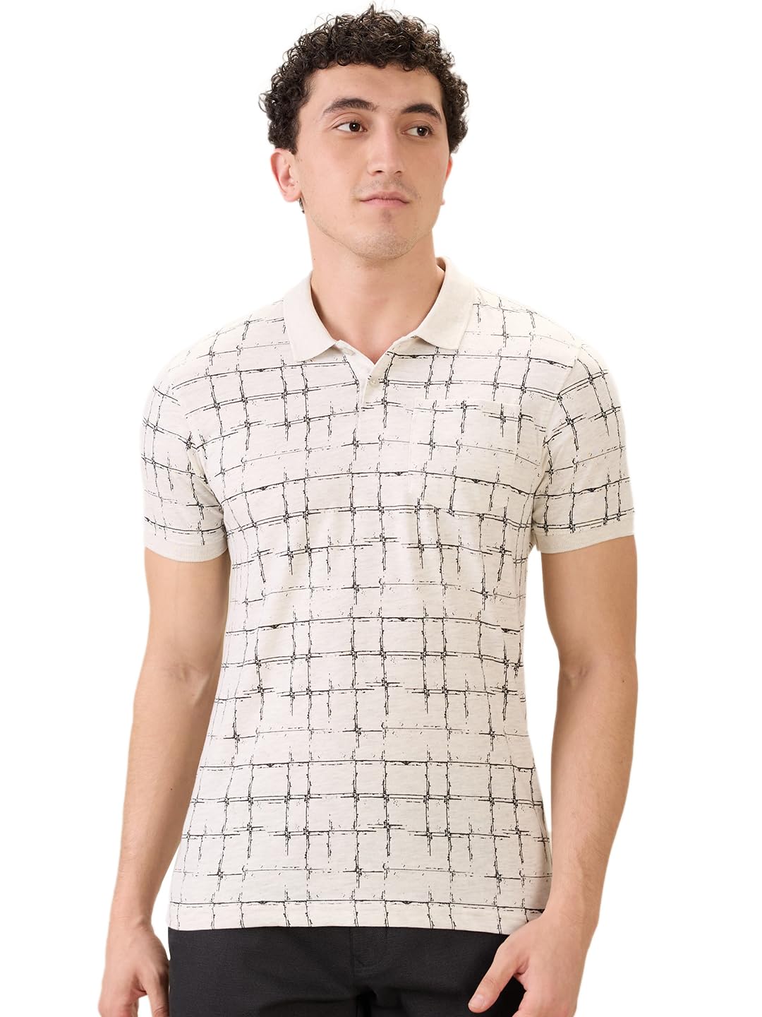 parx Men Regular Fit Print Pattern Cotton Polyester Blend Half Sleeve Polo Neck Casual T-Shirt-picture-24