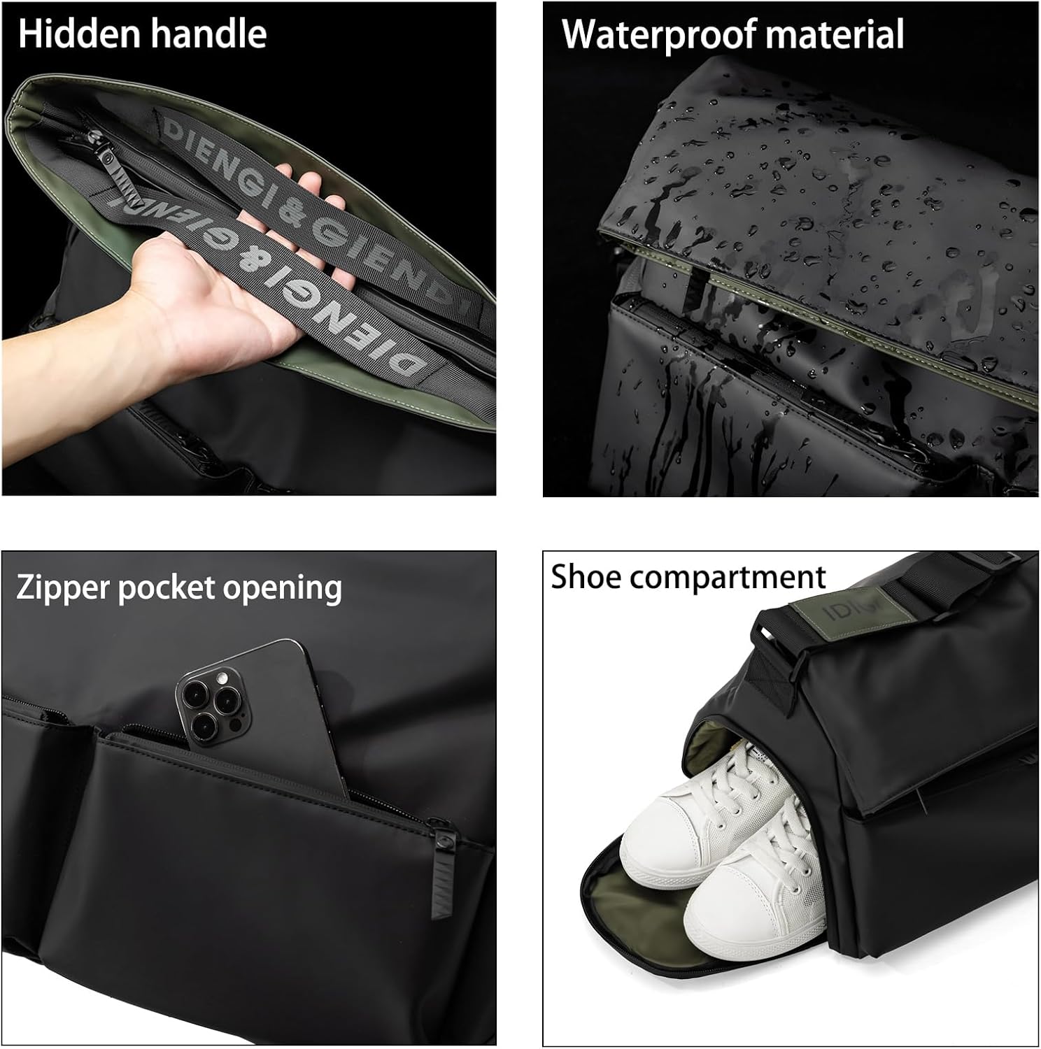 Gym Bag for Women Men with Shoe Compartment, Small Sport Duffle Gym Tote Bag with Wet Pocket, Waterproof Travel Duffle Bag Workout Dance Yoga Bag - Image 5