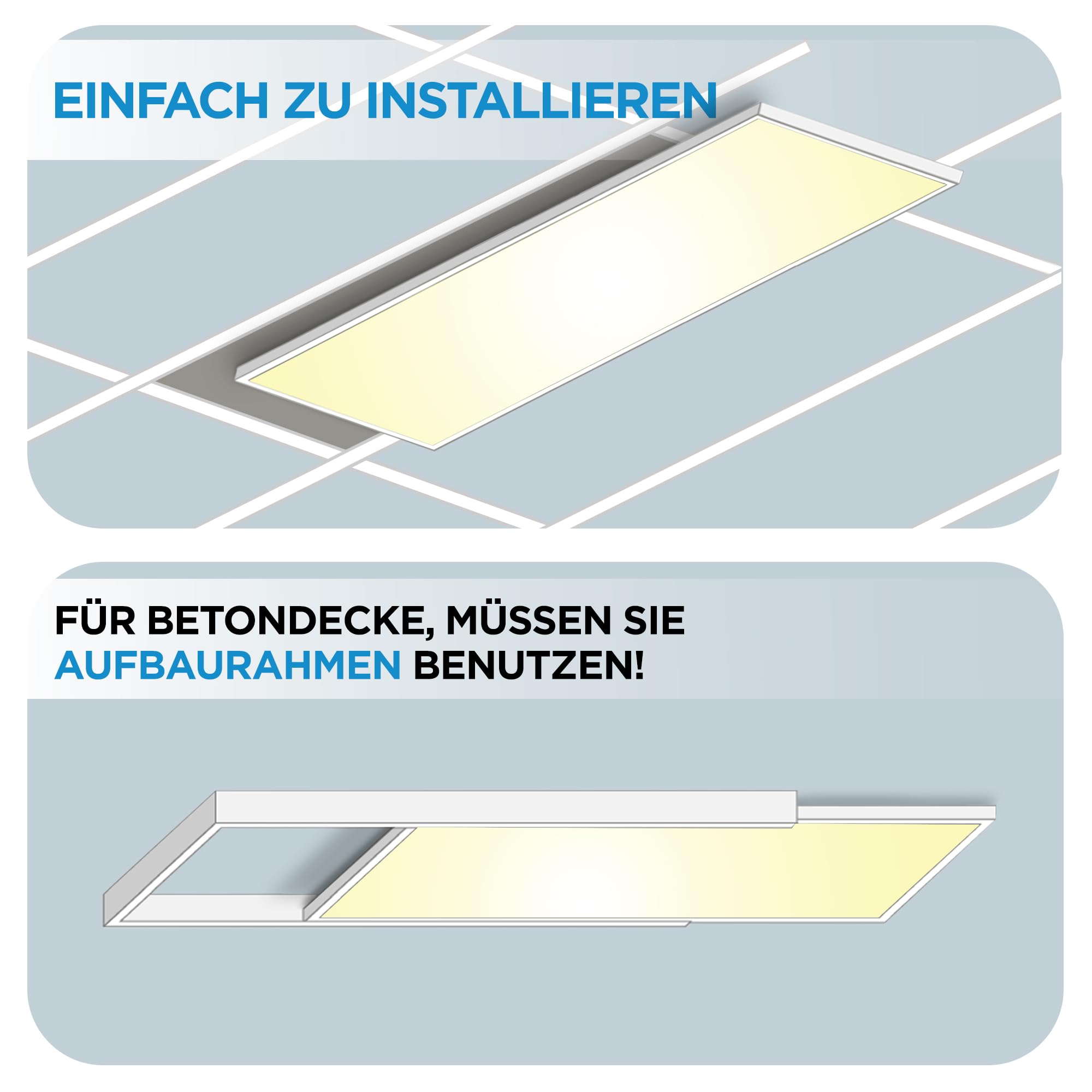 LECOM LED Panel XXL 120x60 Neutralweiß 4000K 6000lm Rasterleuchte | LED Deckenleuchte für professionelle, helle und gleichmäßige Beleuchtung. Flaches Design. Für Räume mit hohem Lichtbedarf.