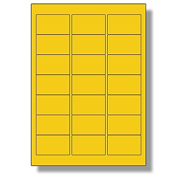 21 Per Page/Sheet, 5 Sheets (105 Sticky Yellow Labels), Label Planet Blank Plain Matt Quality Self-Adhesive A4 Coloured Paper Stickers, Printable with ...