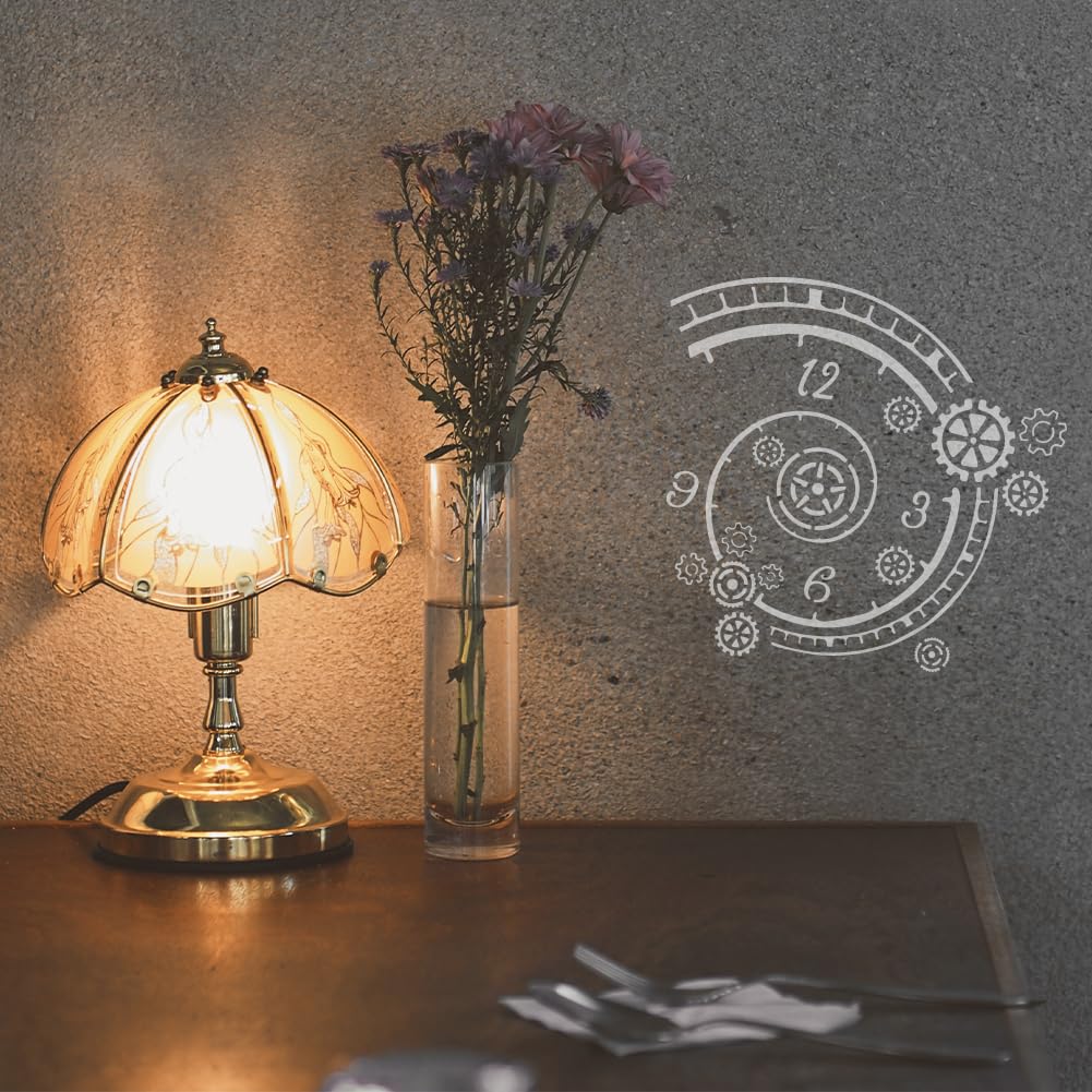 FINGERINSPIRE 6-teilige Uhr-Schablonen Set - Vorlagen Für Zifferblätter Auf Holz, Leinwand & Papier