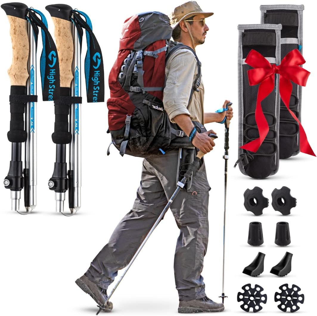 High Stream Gear Collapsible Hiking Poles 14.5” Foldable Trekking