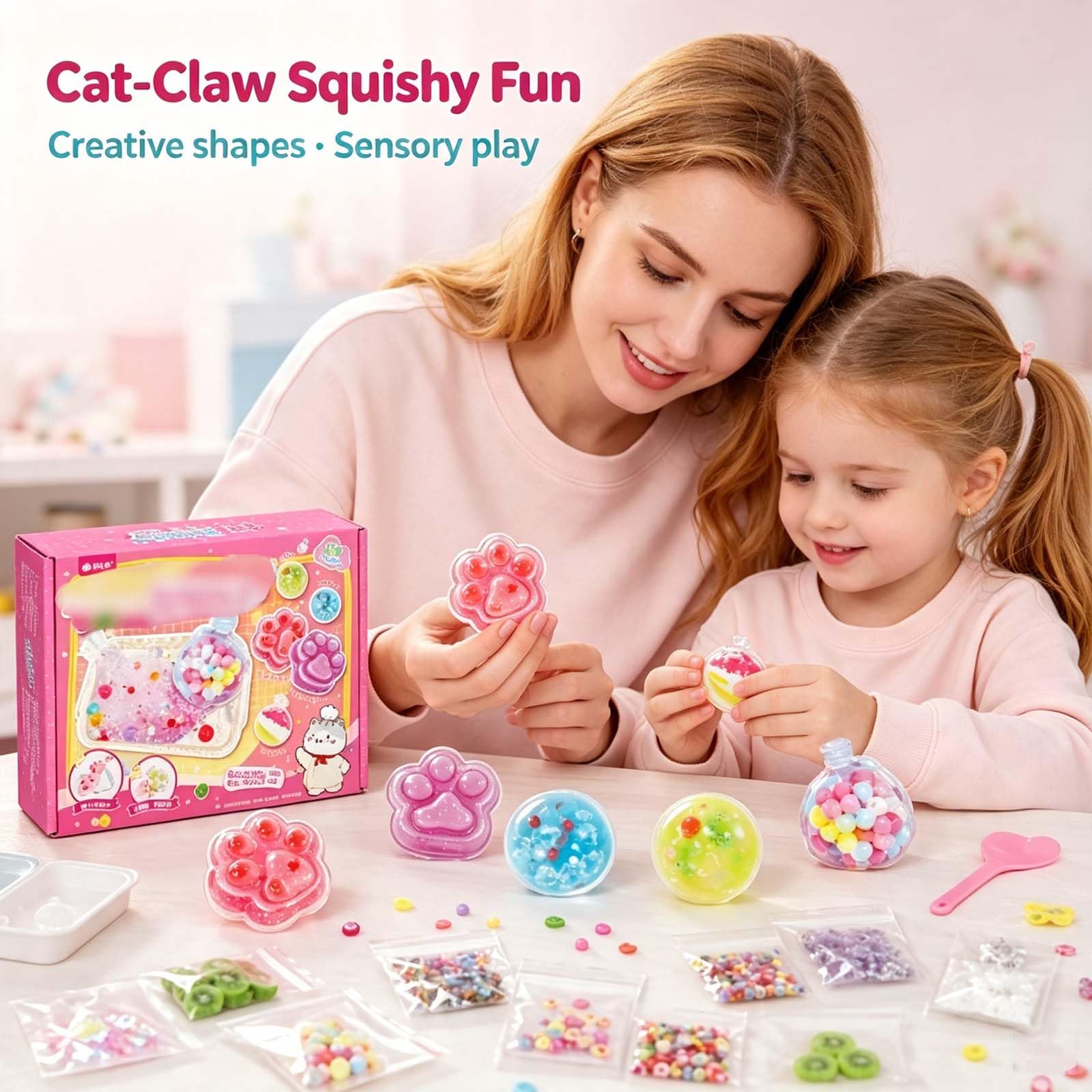 DIY Fried Ice Squishy Toy Kit, Katzenpfote Fried Ice Handmade (Alle)