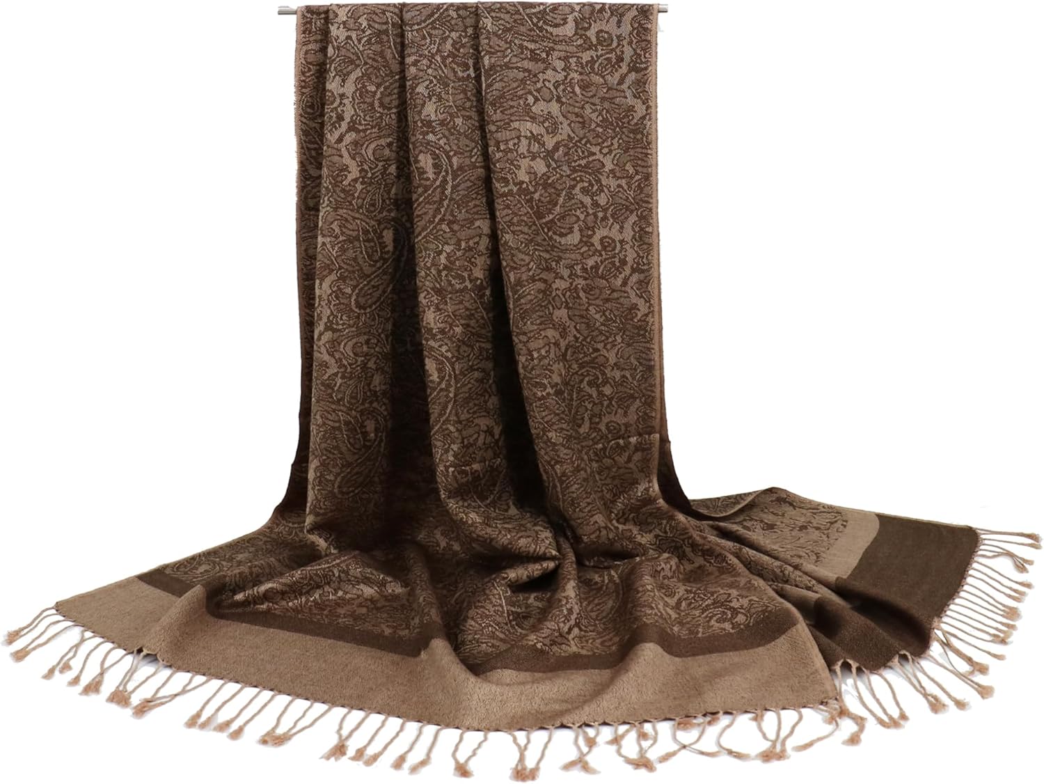 vimate Silky Paisley Pashmina Shawl Scarf-Women's Soft Double-side Jacquard Pashminas Wrap for Evening Dress Travel Shawl - Image 3