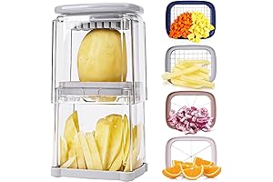 Kitchen Gadgets Food Chopper: 4-in-1 Vegetable Cutter with French Fry Cutter, Veggie...
