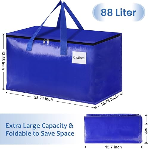 Miniatura 2 de EpicTotes Bolsas de mudanza, bolsas de almacenamiento con asas resistentes y cremalleras resistentes, bolsas de almacenamiento para ahorrar espacio,