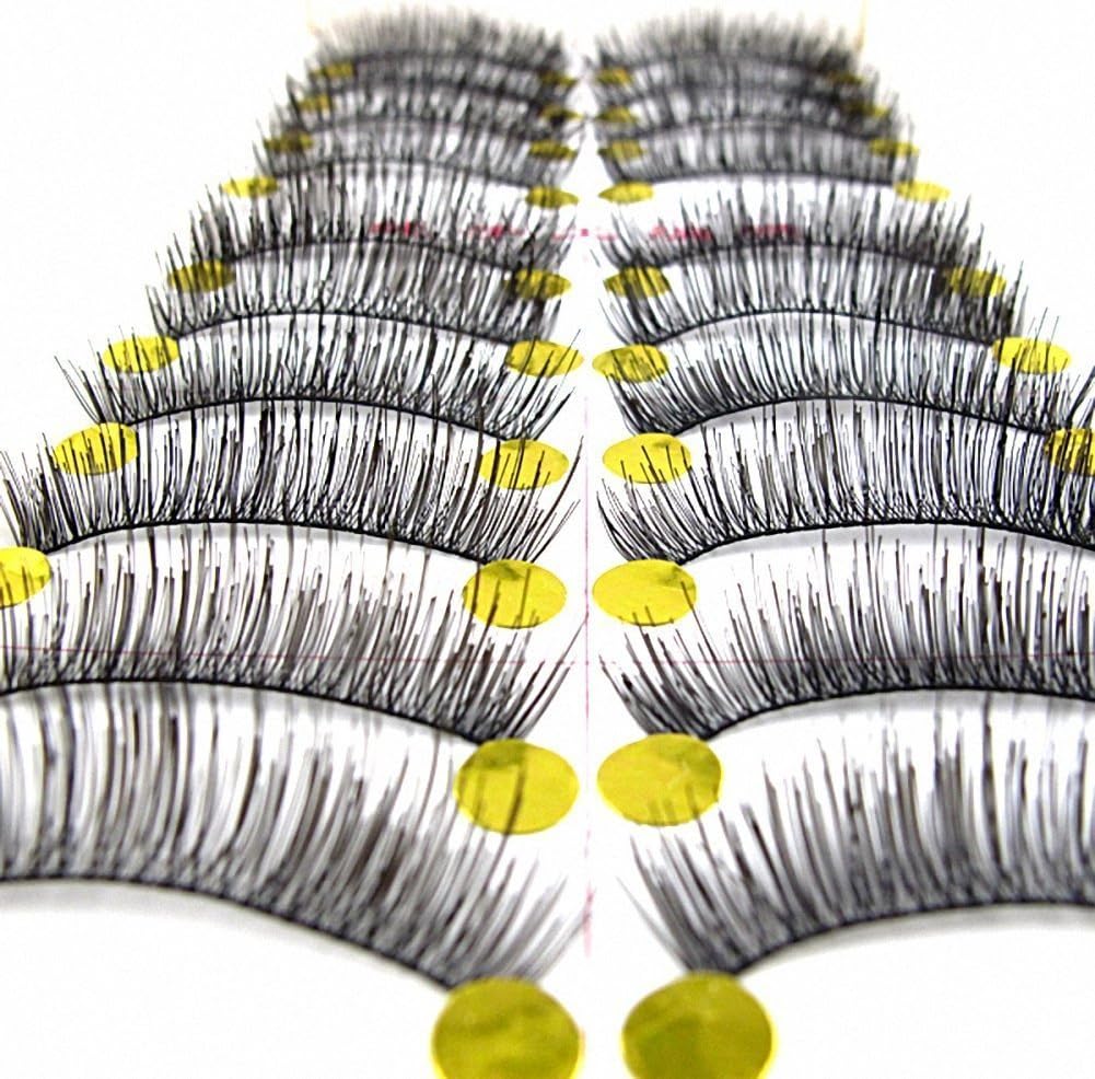 10 Pairs Black Stems Thick Makeup False Eye Lashes charming Eyelashes