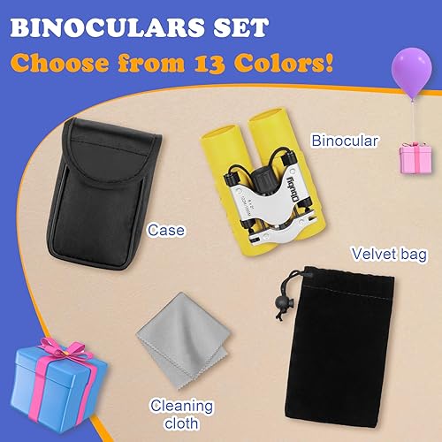 Miniatura 7 de Binoculares para niños. Los mejores regalos para los niños de 3 a 12 años. Binoculares de juguete para Niños Niñas, Óptica de 8x21 real de alta