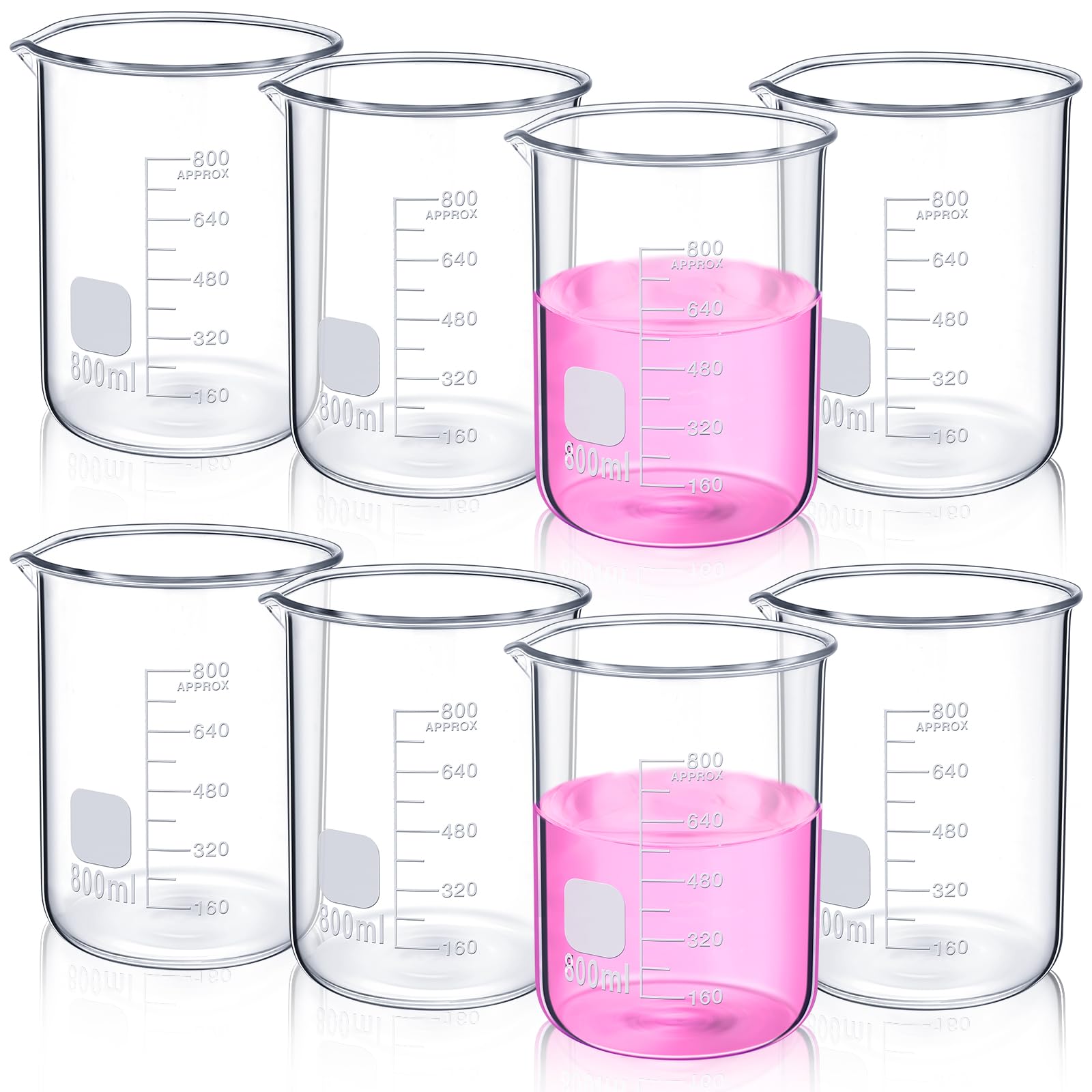 Relaxweex 8 Pcs Glass Lab Beaker 500ml, Borosilicate Low Form Spout — Amazon image 11
