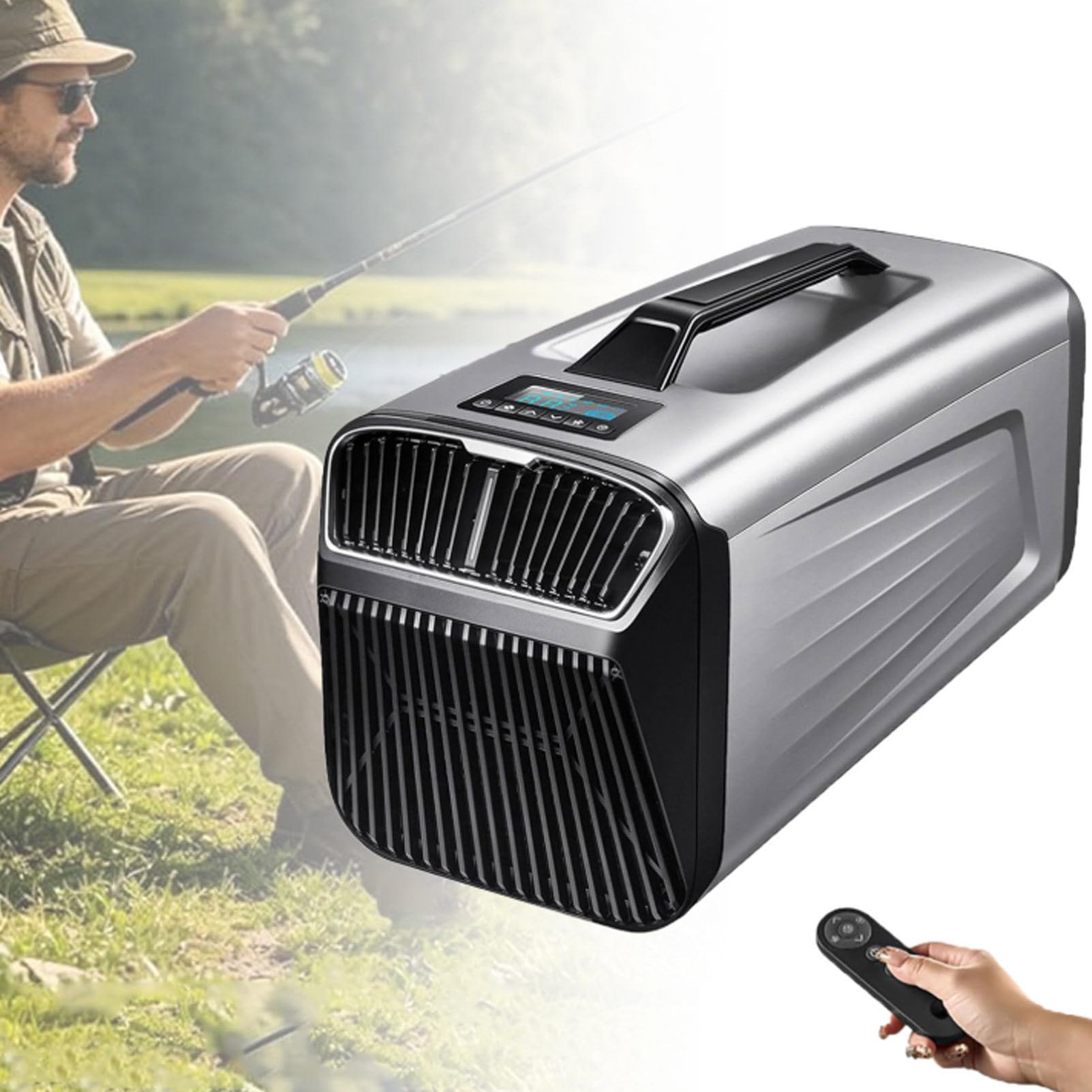 Oiyekntd Portable Tent Air Conditioner 5200 BTU Efficient Cooling, Mobile Camping Air Conditioner, Cooling + Dehumidify + Fan + Sleep Mode, 400W Low Power Small AC for Garage and Pet 220V