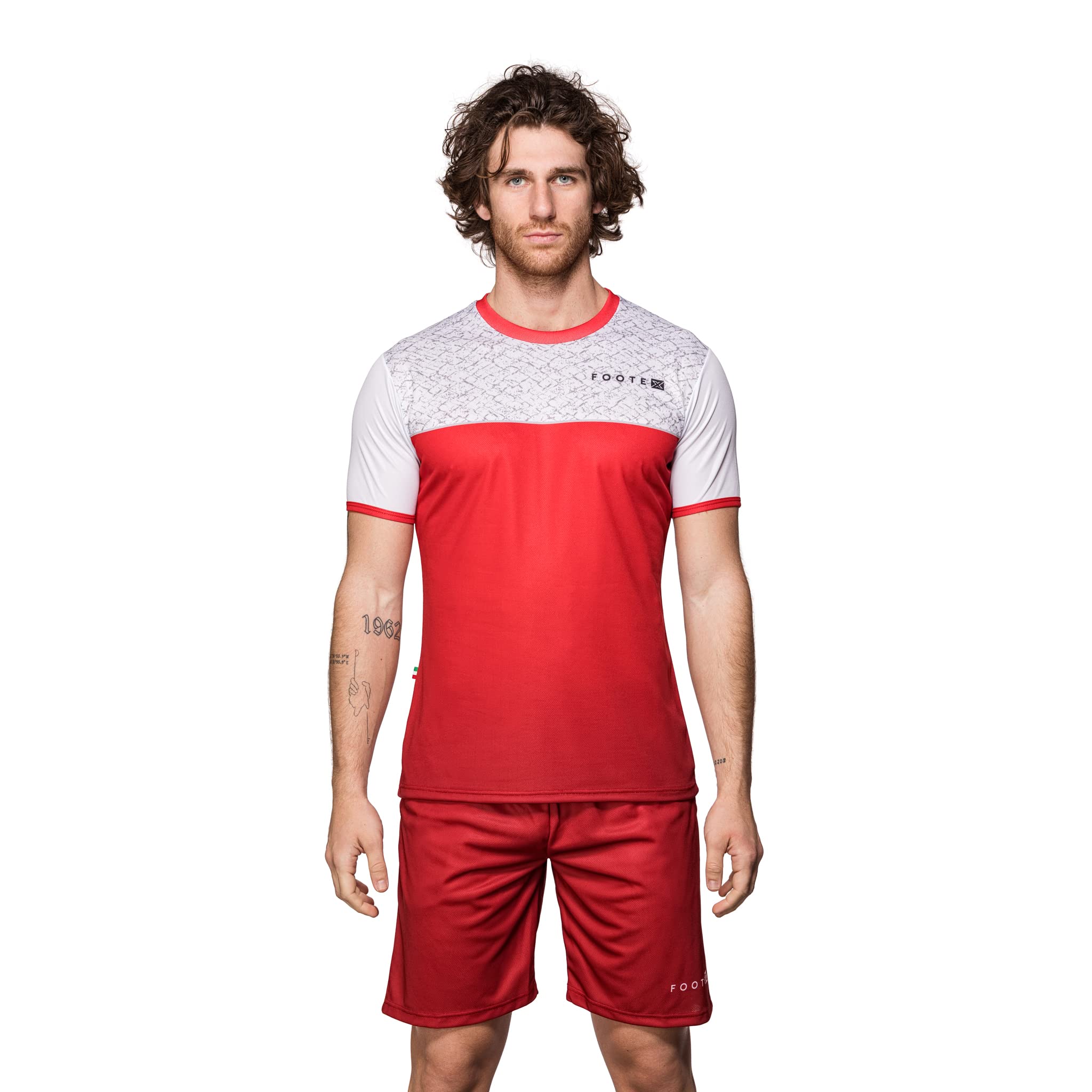 Footex Ensemble Padel pour homme, T-shirt et short avec poches en tissu respirant léger, fabriqué en Italie