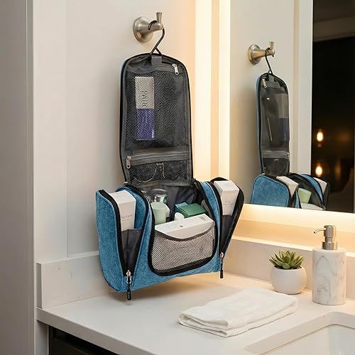 Miniatura 6 de Bolsa de aseo de viaje Bago impermeable colgante grande para baño y bolsa de viaje organizadora de artículos de tocador, L