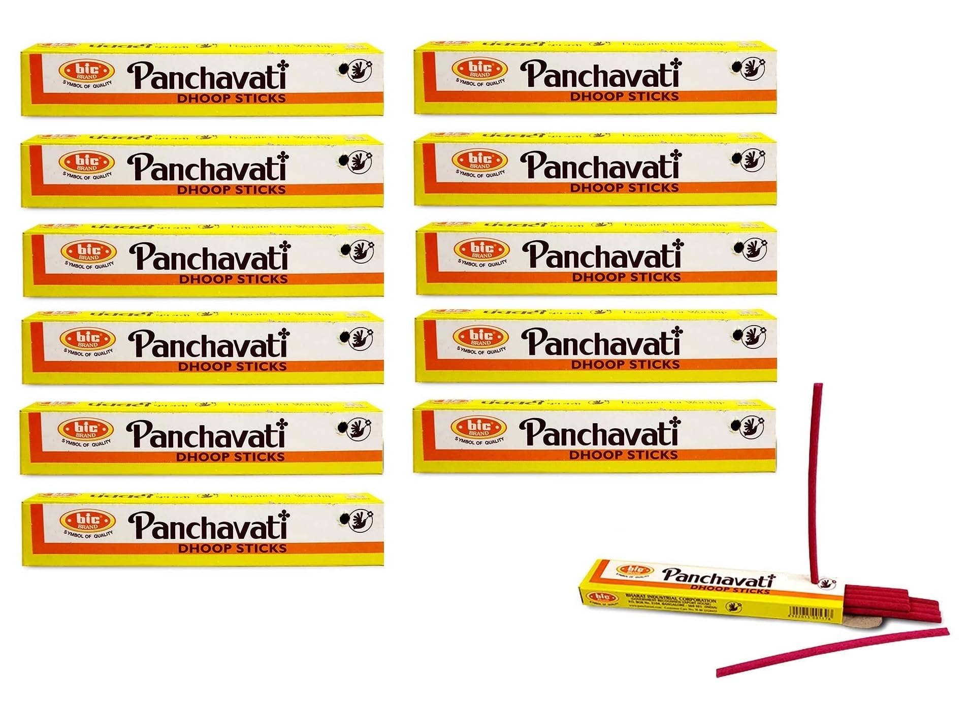 Box Pack of 12 (10 Sticks Per Box) Panchavati Dry Dhoop Sticks Incense Scented Pure Natural for Aroma & Smoke, Home Temple Worship, Purification, Positive Energy, Havan Poojan, Aarti-image-25