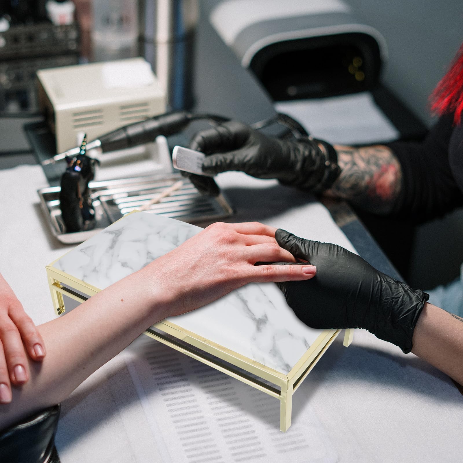 Cuscino Supporto Comodo Pelle Manicure in Bianca, Poggiapolso per Mani Facile da Usare Pratico per Uso in Saloni di Bellezza