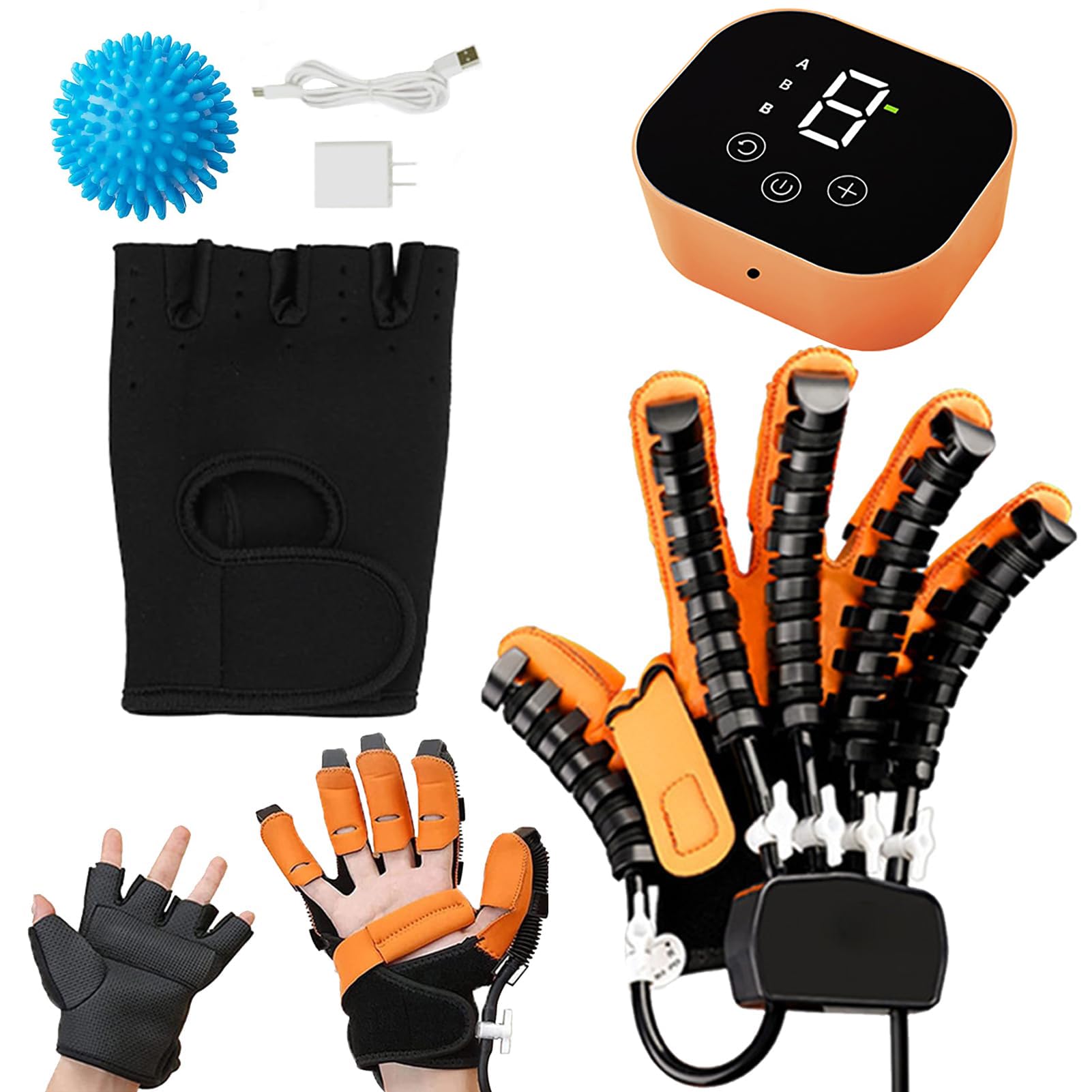 GAOXIAO Rękawice do rehabilitacji funkcji dłoni Robotic Generations Hemiplegia, rekonwalescencja po udarze Regulowany trener rehabilitacji palców dla osób z zapaleniem stawów Right Hand XXL