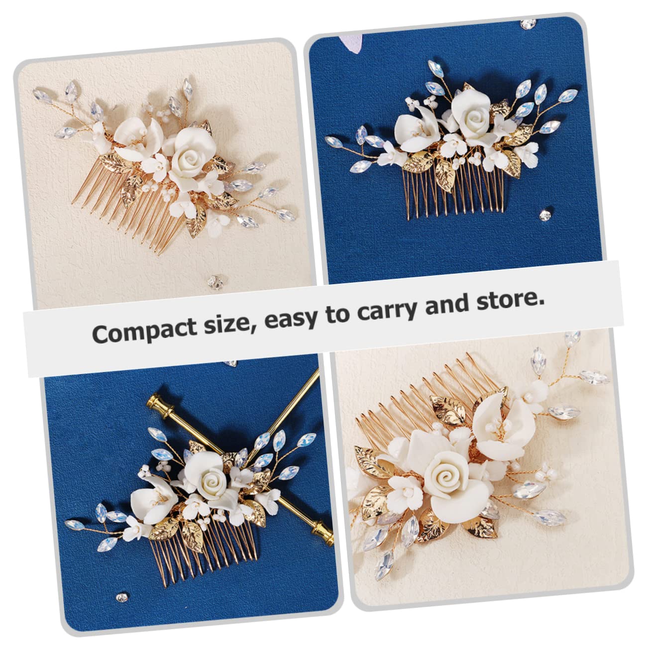 TOPBATHY 5 Piezas Peine De Novia Decoración De Macramé Decoración Del Cabello Para La Boda Peines Para El Cabello Accesorios Nupciales Cerámica Delicado Dama De Honor Horquilla