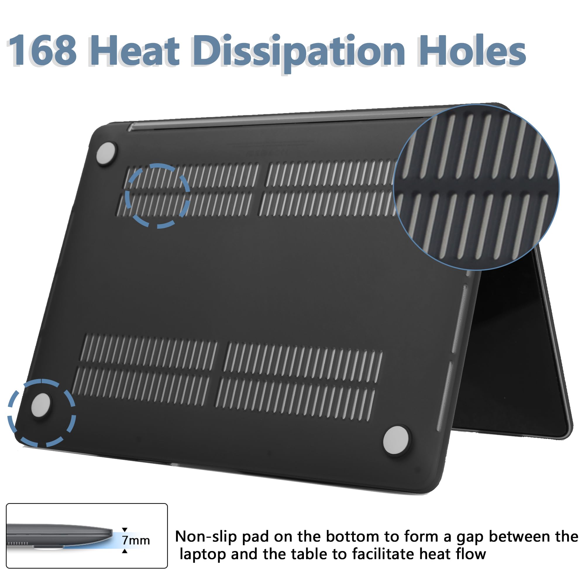 NPUOLS Custodia Protettiva per 2024-2021 MacBook Pro 16 Pollici Cover M4 M3 M2 M1 Pro Max A3403 A3186 A2991 A2780 A2485, 16,2" Opaco Rigide Protection Cover e Sottile TPU UE Tastiera Cover, Nero