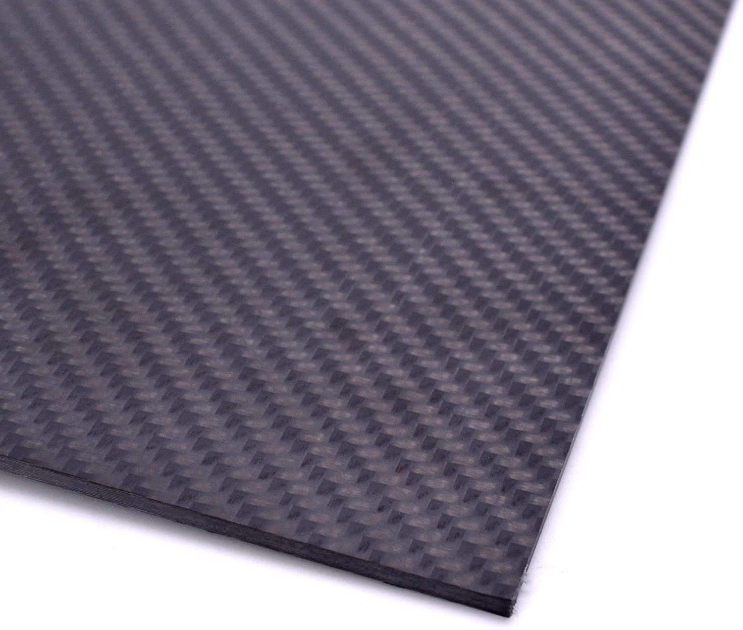 XMRISE 3K Carbon Fiber Board Sheet Plate Plain Glossy Panel Laminate Frame For RC Drone Quadcopter Surface Weave Finish,350mm X 100mm X 3.5mm - View #3